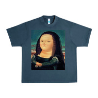 Midnight Navy fernando botero mona lisa Urban Heavy Tee - artisFamous