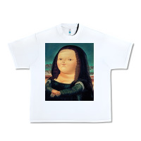 White fernando botero mona lisa Urban Heavy Tee - artisFamous