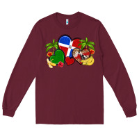 Burgundy dominican republic hearts Long Sleeve Tee - Artiststas