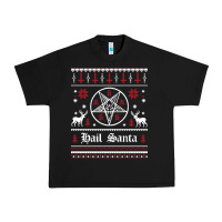 Black hail santa ugly christmas sweater   sweatshirt Urban Heavy Tee - artisFamous