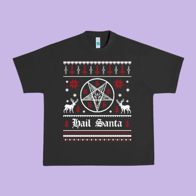 Hail Santa Ugly Christmas Sweater   Sweatshirt Urban Heavy Tee Designed By Artisfamous