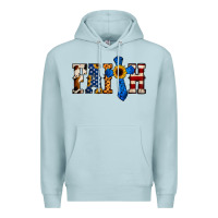Blue Mist American Flag Faith Premium Hoodie - Jasminsmagicworld
