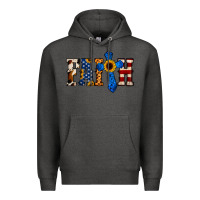 Charcoal Heather American Flag Faith Premium Hoodie - Jasminsmagicworld