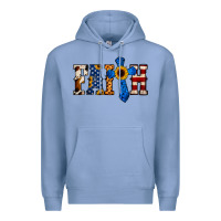 Colony Blue American Flag Faith Premium Hoodie - Jasminsmagicworld