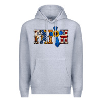 Heather Grey American Flag Faith Premium Hoodie - Jasminsmagicworld