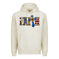 Oatmeal Heather American Flag Faith Premium Hoodie - Jasminsmagicworld