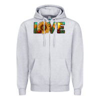 Heather Grey desert sunflower love Zipper Hoodie - RanaPortraitStore