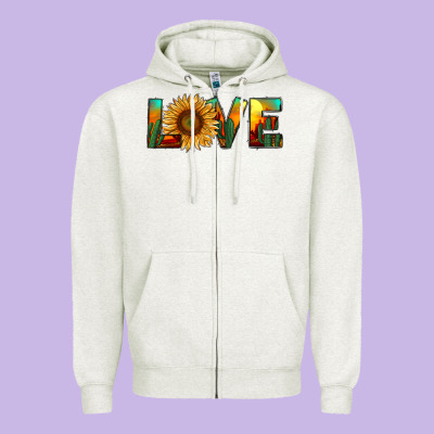 Desert Sunflower Love Zipper Hoodie Designed By Ranaportraitstore