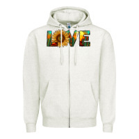 Oatmeal Heather desert sunflower love Zipper Hoodie - RanaPortraitStore