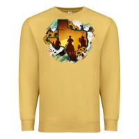 Antique Gold Horsehide Texas Map Cowboys Flag Premium Sweatshirt - RanaPortraitStore