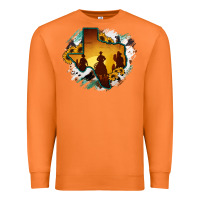 Carrot Horsehide Texas Map Cowboys Flag Premium Sweatshirt - RanaPortraitStore