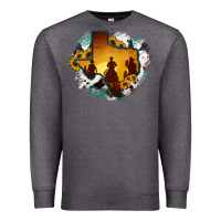 Charcoal Heather Horsehide Texas Map Cowboys Flag Premium Sweatshirt - RanaPortraitStore