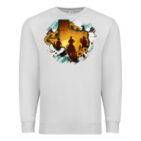 Dove Grey Horsehide Texas Map Cowboys Flag Premium Sweatshirt - RanaPortraitStore