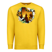 Lemon Horsehide Texas Map Cowboys Flag Premium Sweatshirt - RanaPortraitStore
