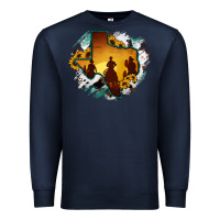 Navy Horsehide Texas Map Cowboys Flag Premium Sweatshirt - RanaPortraitStore