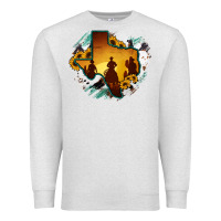Oatmeal Heather Horsehide Texas Map Cowboys Flag Premium Sweatshirt - RanaPortraitStore