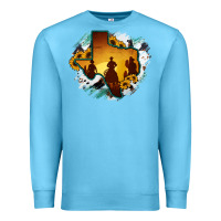 Ocean Blue Horsehide Texas Map Cowboys Flag Premium Sweatshirt - RanaPortraitStore