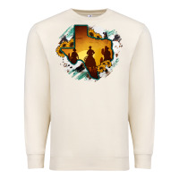 Sandshell Horsehide Texas Map Cowboys Flag Premium Sweatshirt - RanaPortraitStore