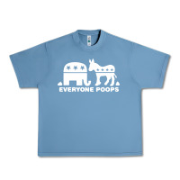 Pebble Blue everyone poops Urban Heavy Tee - artisFamous