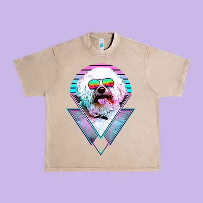 Bichons Frise Dog Vintage Urban Heavy Tee Designed By Artisfamous