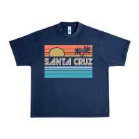 Santa C.r.u.z Cali Sunset 70s 80s Surfer Summer Sun Urban Heavy Tee | Teevron