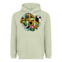 Matcha Texas Map Sunflower Cactus Serape Heavyweight Hoodie - RanaPortraitStore