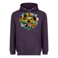 Plum Texas Map Sunflower Cactus Serape Heavyweight Hoodie - RanaPortraitStore