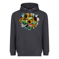 Smoke Texas Map Sunflower Cactus Serape Heavyweight Hoodie - RanaPortraitStore