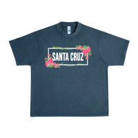 Midnight Navy santa c.r.u.z cali  floral hibiscus flower Urban Heavy Tee - artisFamous