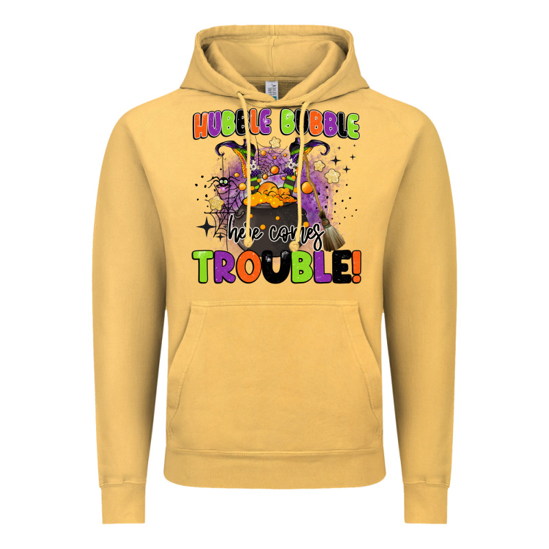 Kids Halloween Hubble Bubble Here Comes Trouble Vintage Hoodie by BarkalooDesign | Teevron