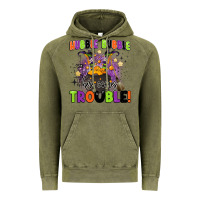 Vintage Olive kids halloween hubble bubble here comes trouble Vintage Hoodie - BarkalooDesign