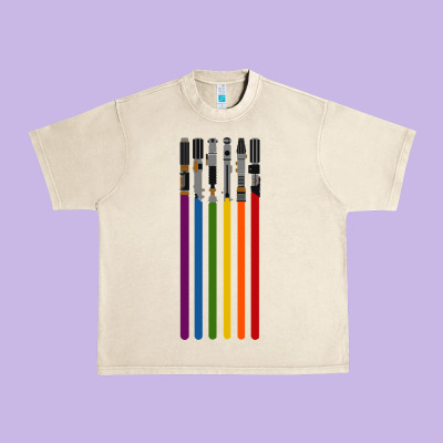 Rainbow Lightsaber Urban Heavy Tee Designed By Artisfamous