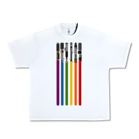 White rainbow lightsaber Urban Heavy Tee - artisFamous