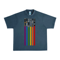 Midnight Navy rainbow lightsaber Urban Heavy Tee - artisFamous