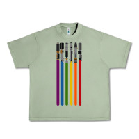 Oil Green rainbow lightsaber Urban Heavy Tee - artisFamous