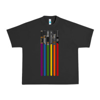 Pigment Black rainbow lightsaber Urban Heavy Tee - artisFamous