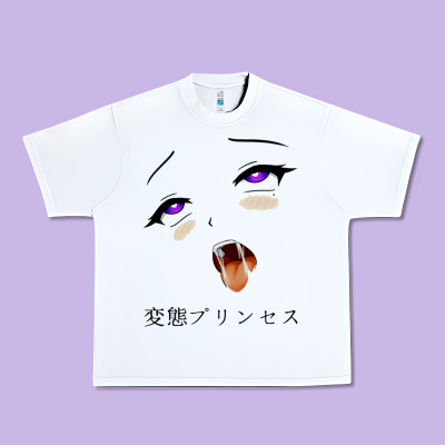 Ahegao Face Girl Urban Heavy Tee Designed By Artisfamous