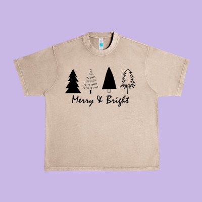 Merry And Bright Urban Heavy Tee Designed By Artisfamous