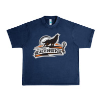 Navy new england black wolves Urban Heavy Tee - artisFamous