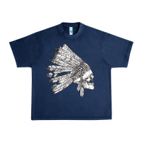 Navy american indian Urban Heavy Tee - artisFamous