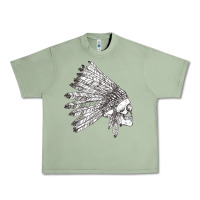 Oil Green american indian Urban Heavy Tee - artisFamous
