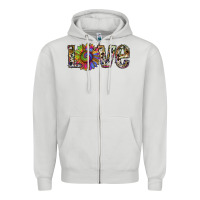 Dove Grey tie dye sunflower love Zipper Hoodie - RanaPortraitStore