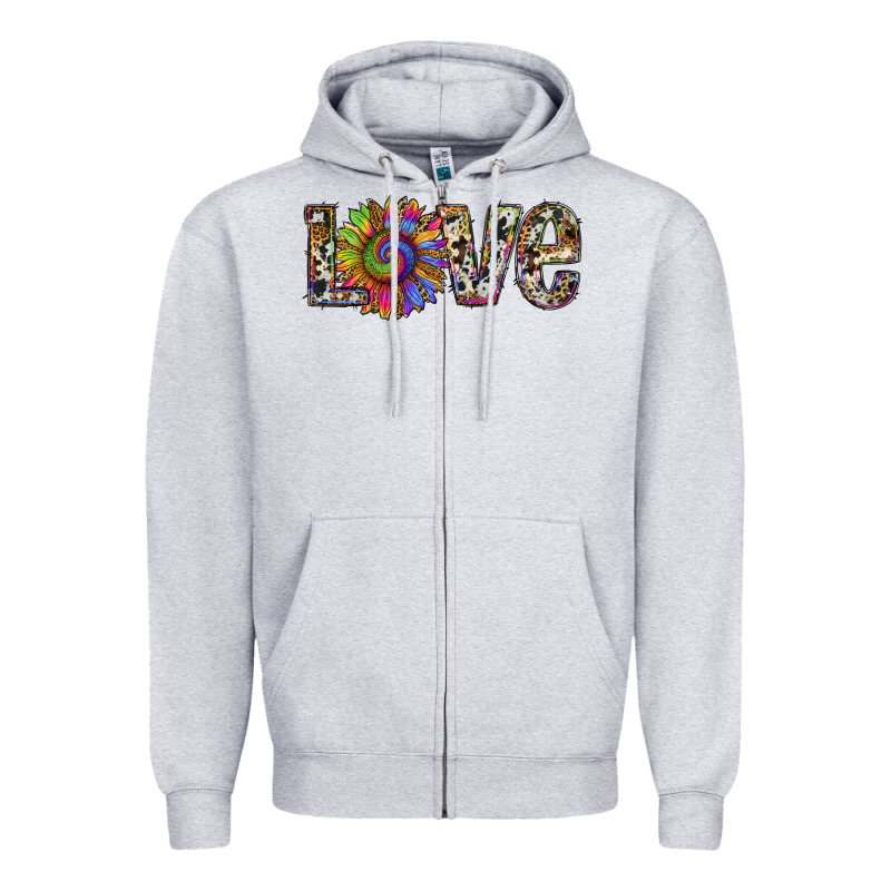Tie Dye Sunflower Love Zipper Hoodie by RanaPortraitStore | Teevron