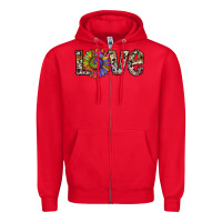 Red tie dye sunflower love Zipper Hoodie - RanaPortraitStore