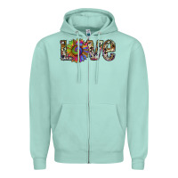 Seafoam tie dye sunflower love Zipper Hoodie - RanaPortraitStore