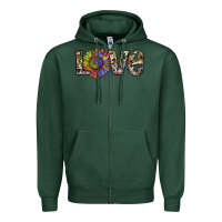 Sports Green tie dye sunflower love Zipper Hoodie - RanaPortraitStore