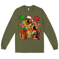 Army Green christmas german shepherd Long Sleeve Tee - Artiststas
