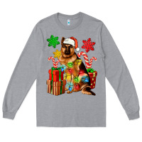 Heather Grey christmas german shepherd Long Sleeve Tee - Artiststas