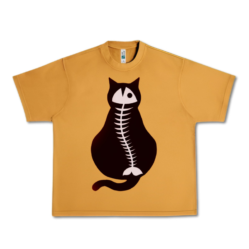 Cat With Fish Bone Urban Heavy Tee by artisFamous | Teevron