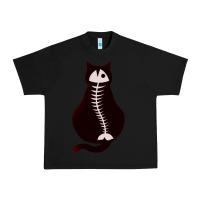 Black Cat with Fish Bone Urban Heavy Tee - artisFamous